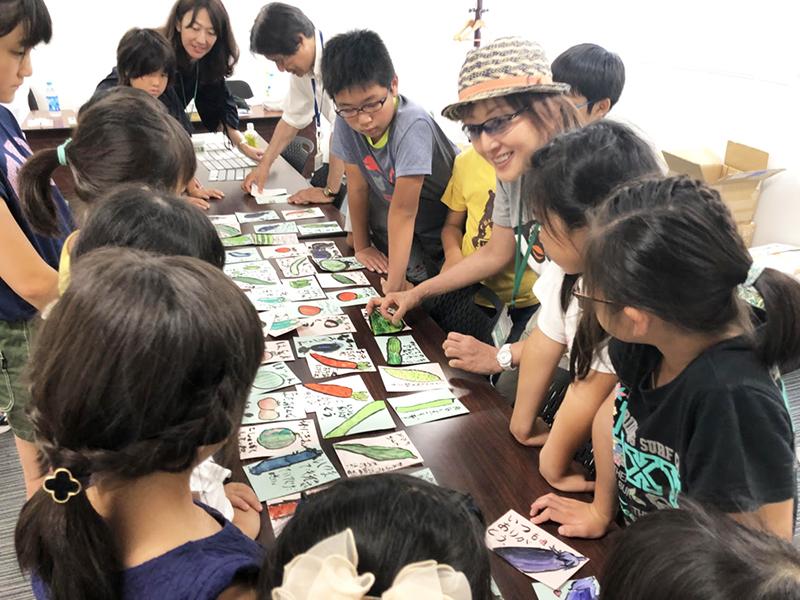 子供夏休み野外笑手紙教室の様子